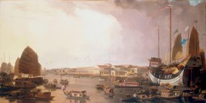 De Europese fabrieken in Canton, China door William Daniell
