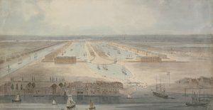 De Nieuwe Docks, Isle of Dogs door William Daniell