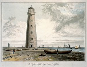De Vuurtorens van Orford Ness, Suffolk, 1822 door William Daniell