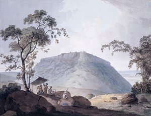 Het Zuidoostelijke Uitzicht van Bijaigarh, Uttar Pradesh, ca. 1790 door William Daniell