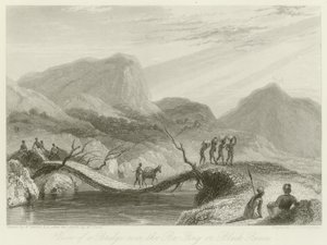 Uitzicht op een brug over de Ba-Fing door William Daniell