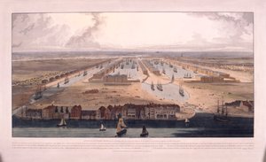 West India Docks, Poplar, Londen, 1802