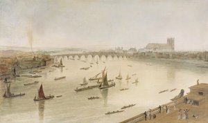 Westminster Bridge vanaf Somerset House, 1805 door William Daniell