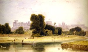 Windsor Castle vanuit Eton, Berkshire door William Daniell
