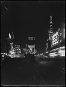 Verlichte borden op Times Square, New York City, 1917