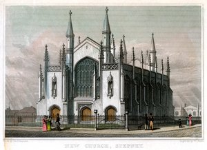 Nieuwe Kerk, Stepney, Londen, 1828 door William Deeble
