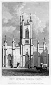 Nieuwe kerk, Somers Town, Camden, Londen, 1827