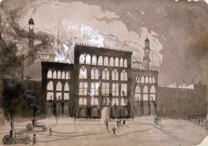 Brand in het Alhambra Theater, Leicester Square, Londen door William Dickes