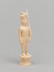 Witte pion, schaakstuk, India, circa 1820