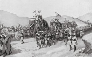 Vikramaditya Gupta trekt ten strijde, AD 395 door William Douglas Almond