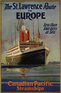 Canadian Pacific St. Lawrence Route naar Europa, 1925 door William Dudley Burnett Ward the Younger