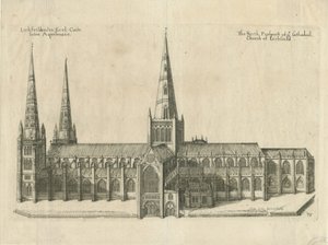 Lichfield Cathedral - Zuidaanzicht door William Dugdale