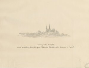 Lichfield Kathedraal - Zuidwest Uitzicht door William Dugdale