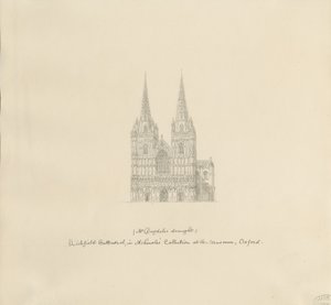 Lichfield Kathedraal - Westgevel door William Dugdale