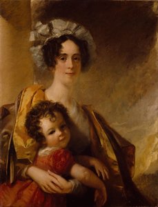 Mevrouw John Clerk Maxwell nee Frances Cay en haar zoon James