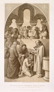 De Doop van Koning Ethelbert (ca. 552-616) van Kent door St. Augustinus in Canterbury in 597, uit 