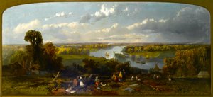 Picknick op Richmond Hill met uitzicht op de rivier de Theems, Surrey