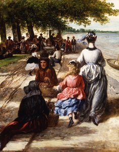 Bij het strand, Gloucester, 1877 door William E. Winner