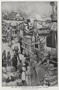 De haven van Byzantium in de elfde eeuw door William Edward (after) Wigfull