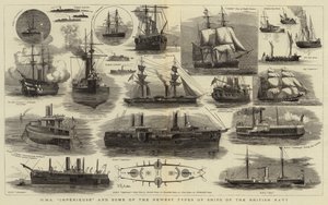 HMS Imperieuse en enkele van de nieuwste typen schepen van de Britse marine door William Edward Atkins
