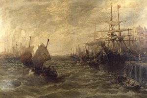 Winderige Dag, Peel Haven, Isle of Man door William Edward Webb