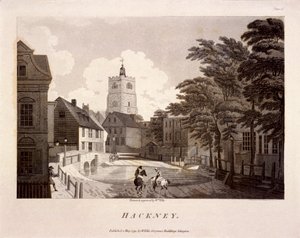 Algemeen uitzicht op Hackney, Londen, 1791