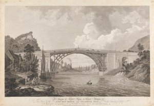 Uitzicht op de gietijzeren brug bij Coalbrookdale