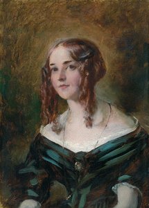 Meisje in een groene jurk door William Etty