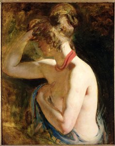 Halflang naakt, rechterarm opgeheven naar het hoofd door William Etty