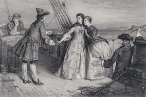 Illustratie voor De Piraat door Sir Walter Scott (gravure) door William Ewart Lockhart