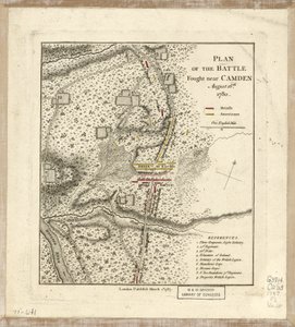 Plan van de Slag bij Camden, 16 Augustus