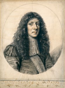 Portret van John Aubrey, 1666 door William Faithorne