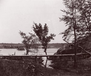 Fort Darling. Gemaskerde batterij en obstructie in James River, ca. 1865 door William Frank Browne