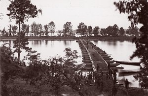 Pontonbrug over de James River, ca. 1864