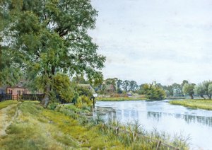 Op de Ouse bij Hemingford Grey, met het Landhuis in de Verte
