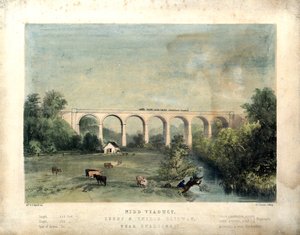 Nidd Viaduct, Leeds en Thirsk Railway, nabij Knaresborough, ca. 1850