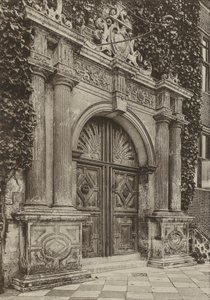 Deur, De Noorddeur, Hatfield House, Herts (zw/w foto) door William Galsworthy Davie