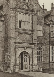 Deur, The South Doorway, Wakehurst Place, Sussex (zwart-wit foto) door William Galsworthy Davie