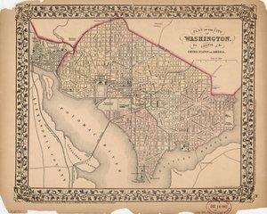 Plan van de stad Washington - de hoofdstad van de Verenigde Staten van Amerika