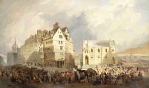 Uitzicht op de Lawn Market, Edinburgh