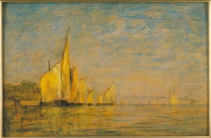 Een groep boten, Venetië door William Gedney Bunce