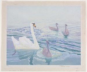 Zwanen en Zwanenkuikens door William Giles