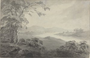 Rivierlandschap met Ruïnes