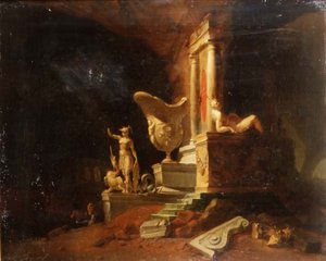 Capriccio van ruïnes en beelden