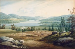 Hudson River bij West Point, New York, 1820 door William Guy Wall