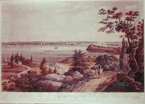 New York vanuit Weehawk door William Guy Wall