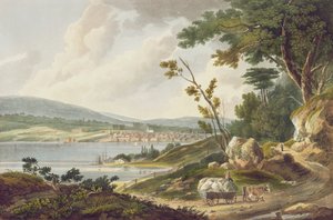 Newburg, nr.14 van de Hudson River Portfolio, gegraveerd door J. Hill door William Guy Wall