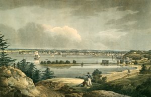 New York vanaf Hoogtes nabij Brooklyn, uitgegeven 1828