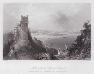 Molk, met het Kasteel van Weiteneck (gravure) door William H. Bartlett