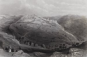Berg Sion, Jeruzalem, vanaf de heuvel van het kwade advies